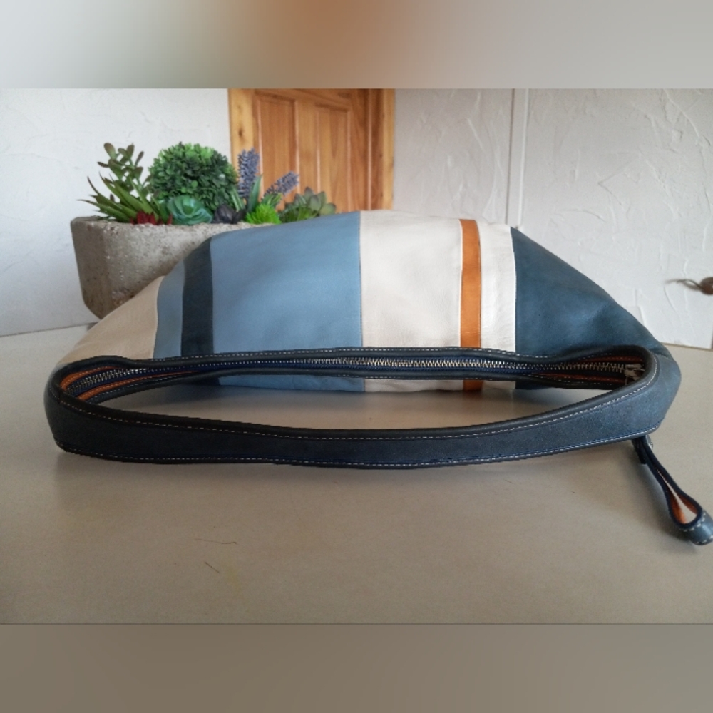 Coach Ergo Striped Zip-top Lightweight Collection Hobo Bag, 2003 - Picture 4 of 15